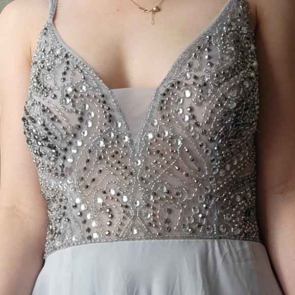 Aqua Womens Lavander-Silver Formal Dress - Picture 6 of 8